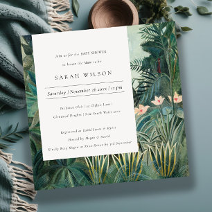 Rustisch Exotic Tropical Forest Baby shower Invite Bedankkaart