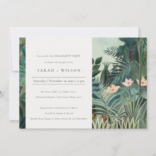 Rustisch Exotic Tropical Forest Verloving Invite Bedankkaart (Voorkant)