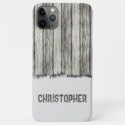 Rustisch faux-hout, naam grijs Case-Mate iPhone case (Achterkant)