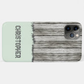 Rustisch faux-hout: naam grijs en groen Case-Mate iPhone case (Achterkant (horizontaal))