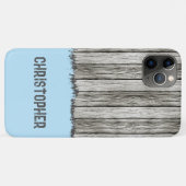 Rustisch faux-hout: voeg grijs en blauw toe Case-Mate iPhone case (Achterkant (horizontaal))