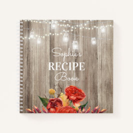 Rustisch Floral Barn Wood & Lichten Recipe Book Notitieboek
