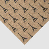 Rustisch Frans Burlap Paris Eiffel Tower Pattern Tissuepapier (Detail)