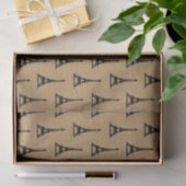 Rustisch Frans Burlap Paris Eiffel Tower Pattern Tissuepapier (Geschenk)