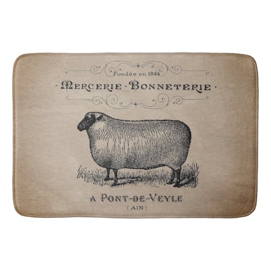 Rustisch Frans Land Sheep Typography Farmhouse Badmat (Voorkant)