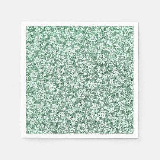Rustisch Frans  Sage Green Floral Pattern Servet (Voorkant)