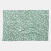 Rustisch Frans Sage Green Floral Pattern Theedoek (Horizontaal)