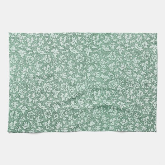 Rustisch Frans Sage Green Floral Pattern Theedoek (Horizontaal)