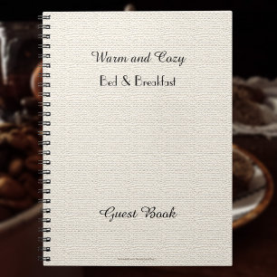 Rustisch gastenboek voor B&B, namaak witte jute Notitieboek