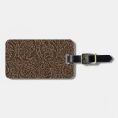 Rustisch gegaufreerd leder bagagelabel (Voorkant horizontaal)