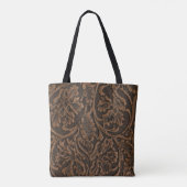 Rustisch gegaufreerd leder tote bag (Achterkant)