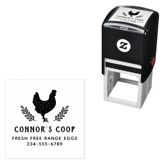 Rustisch gepersonaliseerd Boerderij of kippeneiere Zelfinktende Stempel (In situ)