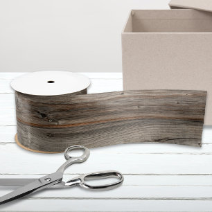 Rustisch grijs hout, tone satin lint