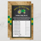 Rustisch groen Baby shower raad prijsspel (Voorkant / Achterkant)