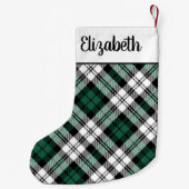 Rustisch Groen en Zwart Tartan Gepersonaliseerd Kleine Kerstsok (Achterkant)