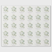 Rustisch Groen Eucalyptus Fern Foliage Cross Bapti Cadeaupapier (Vlak)