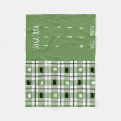 Rustisch groen zwart-wit Beer flatel patroon Fleece Deken (Voorkant)
