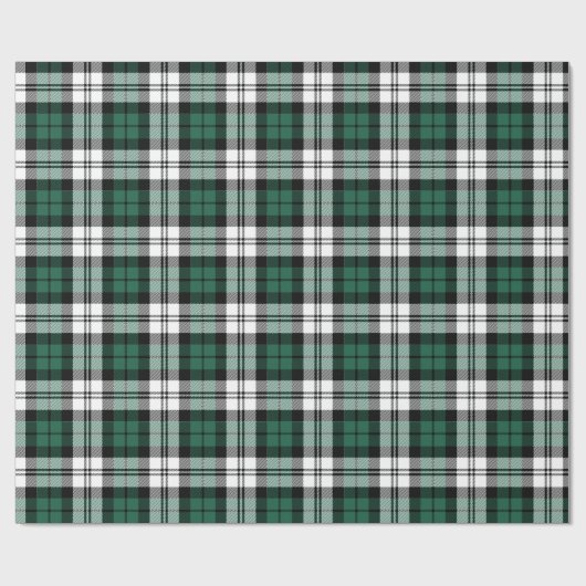 Rustisch Groen Zwart-wit Tartan Pset Holiday Cadeaupapier (Vlak)