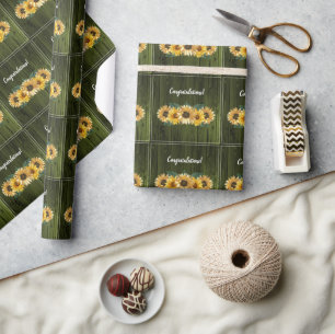 Rustisch grof zonnebloem-wrapppapier cadeaupapier