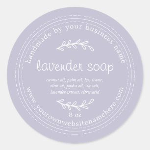 Rustisch handgemaakt lavendel Paars Ronde Sticker