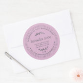 Rustisch handgemaakt lavendel Paars Ronde Sticker (Envelop)