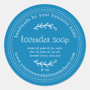 Rustisch handgemaakt lavendel Soap Ibiza Blue Ronde Sticker