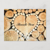 Rustisch Hart gevormd hout | Hartelijk dank Briefkaart (Voorkant)