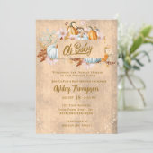 Rustisch Herfst Pumpkin-Baby shower Kaart (Staand voorkant)