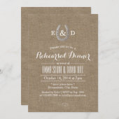 Rustisch Hoefijzer Burlap-repetitie in het land Kaart (Voorkant / Achterkant)