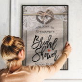 Rustisch Hoefijzer Burlap Vrijgezellenfeest Welkom Poster