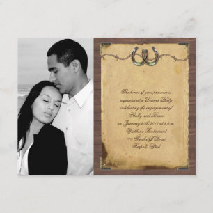 Rustisch Hoefijzer Verloving Kaart