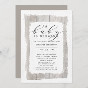 Rustisch hout A Baby is Baby shower Kaart