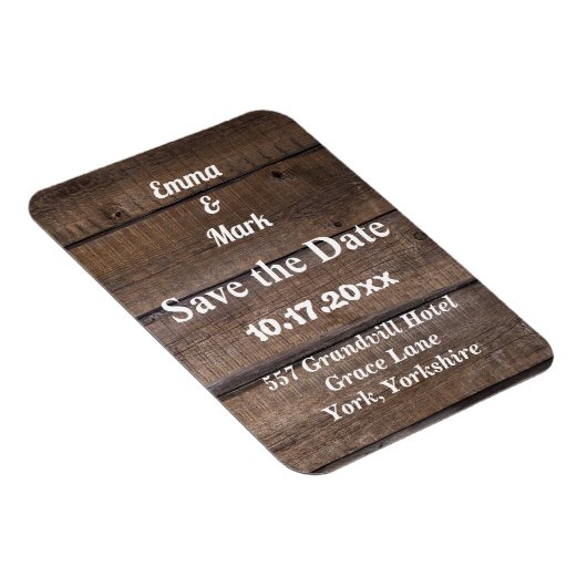 Rustisch hout Bespaar de Magnetische Datum Magneet (Rechterzijde)