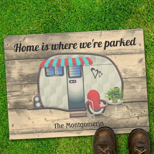 Rustisch hout  Camper Red-stoel Aangepast D Deurmat (Creator heeft geüpload)