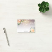 Rustisch hout Elegant White Rose Floral String Lig Post-it® Notes (Kantoor)