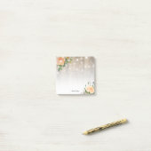 Rustisch hout Elegant White Rose Floral String Lig Post-it® Notes (Op bureau)