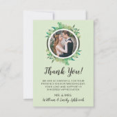 Rustisch hout en Eucalyptus Leaf Botanical Wedding Bedankkaart (Voorkant)