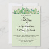 Rustisch hout en Eucalyptus Leaf Botanical Wedding Kaart (Voorkant)