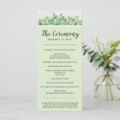 Rustisch hout en Eucalyptus Leaf Botanical Wedding Programma (Staand voorkant)