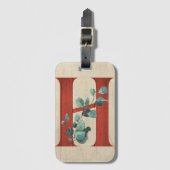 Rustisch hout en eucalyptusletter H Bagagelabel (Voorkant (verticaal))