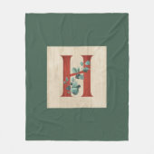 Rustisch hout en eucalyptusletter H Fleece Deken (Voorkant)