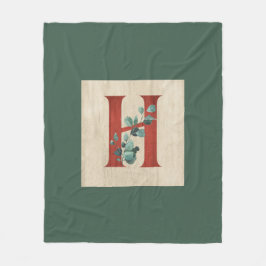 Rustisch hout en eucalyptusletter H Fleece Deken