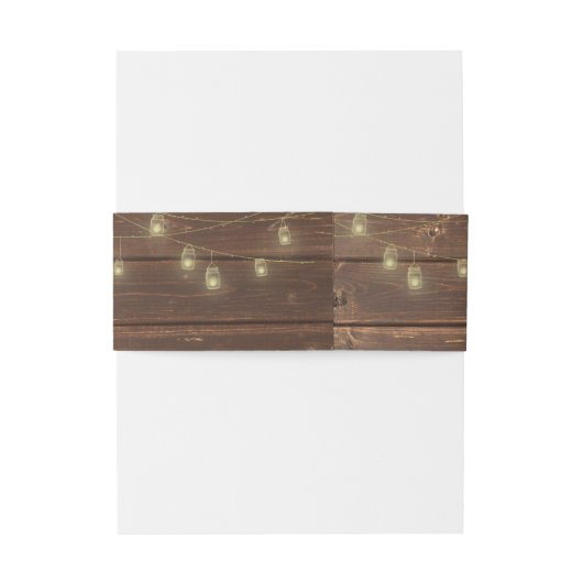 Rustisch hout en licht uitnodigingen wikkel (Achterkant Voorbeeld)