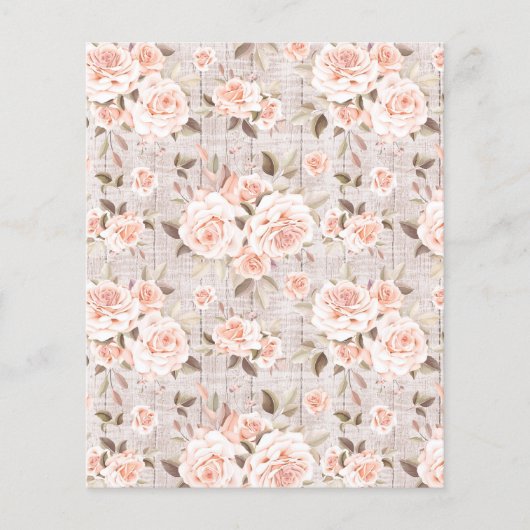 Rustisch hout en  Rozen Shabby Scrapbook Paper Flyer (Voorkant)