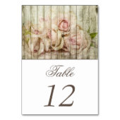 Rustisch Hout en Rozen Weddenschap Kaart (Achterkant)