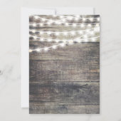 Rustisch hout en snaarlampen Wedding Kaart (Achterkant)