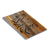 Rustisch hout en wilde paarden notitieboek (Rechterzijde)