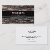 Rustisch hout en zwart met zilververlichting visitekaartje (Voorkant / Achterkant)