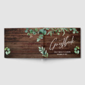Rustisch hout Eucalyptus Handschrift Guestbook Gastenboek (Volledig)