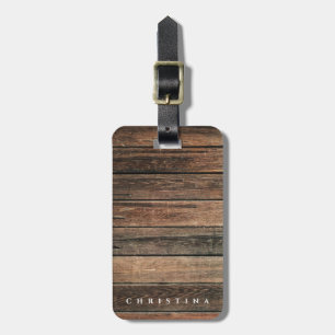 Rustisch hout — land op maat bagagelabel